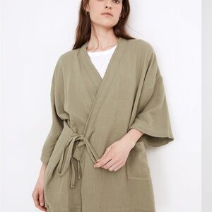 Madewell x Oddbird Gauze Lounge Wrap Top